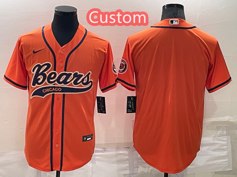 Custom Men's Chicago Bears Orange Stitched Jersey Custom Men's Chicago Bears Orange Stitched Jersey
