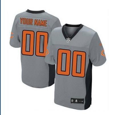 Men's Nike Chicago Bears Customized Limited Grey Shadow NFL Jersey Men's Nike Chicago Bears Customized Limited Grey Shadow NFL Jersey