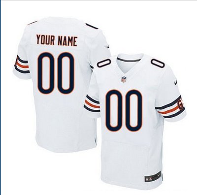 Men's Nike Chicago Bears Customized Elite White NFL Jersey Men's Nike Chicago Bears Customized Elite White NFL Jersey