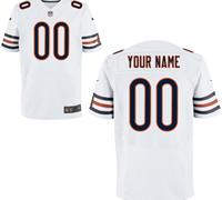 Men's Nike Chicago Bears Customized Elite White Jerseys