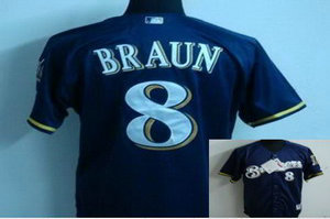 Kids Milwaukee Brewers 8 Ryan Braun blue