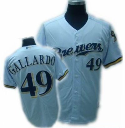 KIDS Milwaukee Brewers Yovani Gallardo jersey 49 Baseball Jerseys white