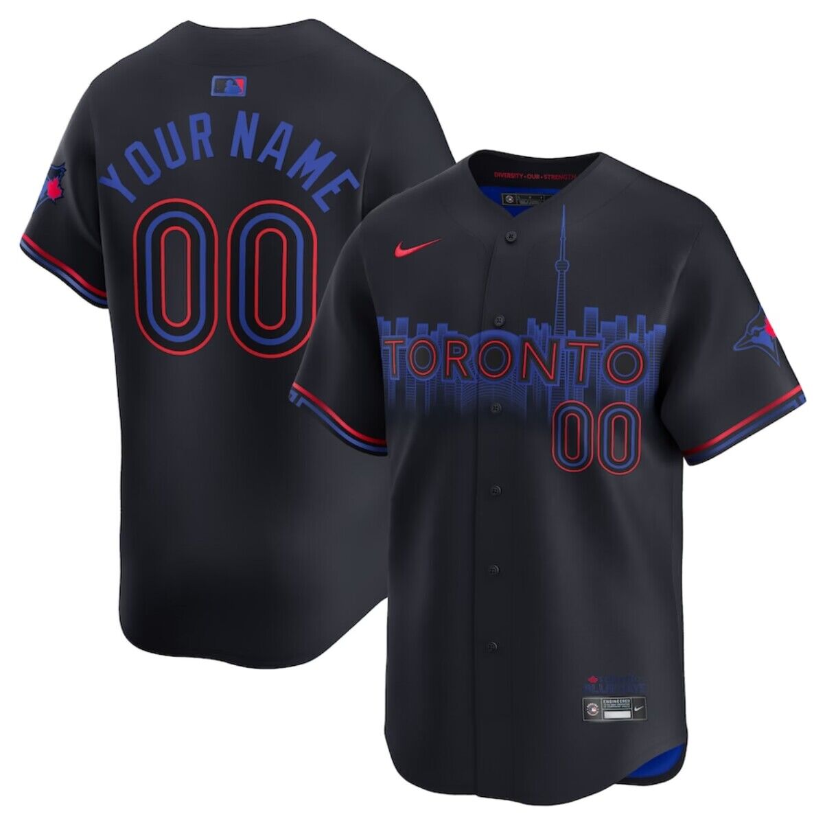 Men's Toronto Blue Jays Active Player Custom Black 2024 City Connect Limited Stitched Baseball Jersey Men's Toronto Blue Jays Active Player Custom Black 2024 City Connect Limited Stitched Baseball Jersey