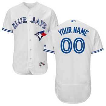 Men's Toronto Blue Jays Majestic Home White Flex Base Authentic Collection white Custom Jersey