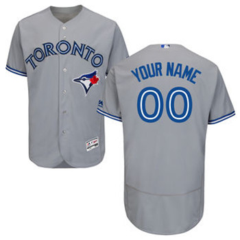 Men's Toronto Blue Jays Majestic Home White Flex Base Authentic Collection grey Custom Jersey Men's Toronto Blue Jays Majestic Home White Flex Base Authentic Collection grey Custom Jersey