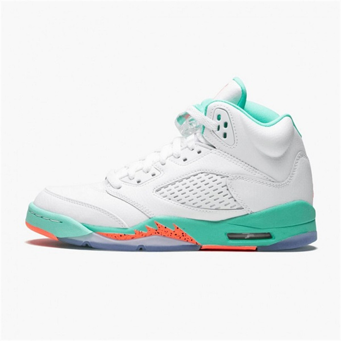 Men's Running Weapon Air Jordan 5 White Aqua Shoes 048