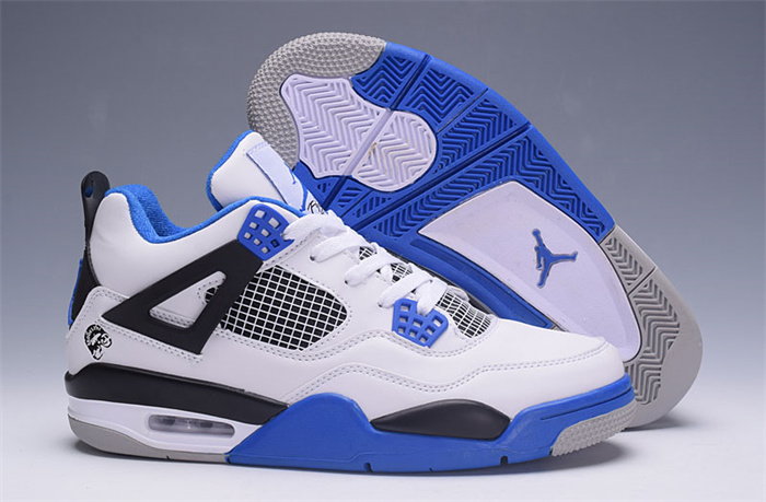 Men's Air Jordan 4 White Blue Sneakers For Sale