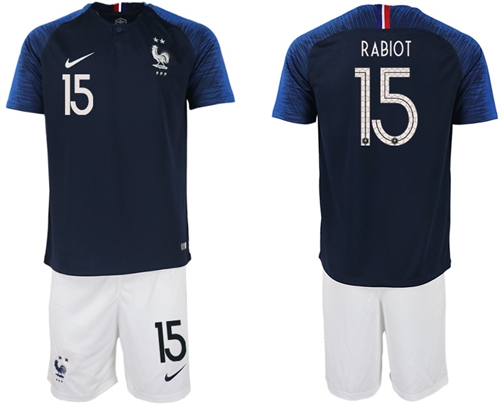 France #15 Rabiot Home Soccer Country Jersey