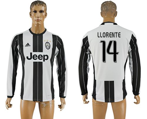 Juventus #14 LLORENTE Home Long Sleeves Soccer Club Jersey
