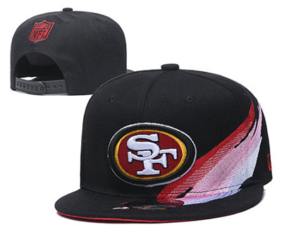 49ers Team Logo Black Adjustable Hat YD