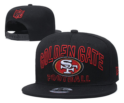 49ers Team Logo Black Adjustable Hat YD