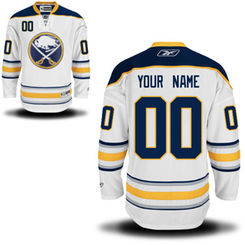 Reebok Buffalo Sabres Men's Premier Away Custom Jersey - White Reebok Buffalo Sabres Men's Premier Away Custom Jersey - White