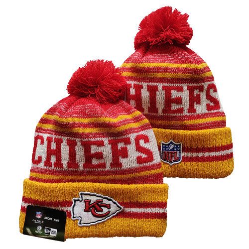Chiefs Team Logo Red And Yellow Pom Cuffed Knit Hat YD Chiefs Team Logo Red And Yellow Pom Cuffed Knit Hat YD