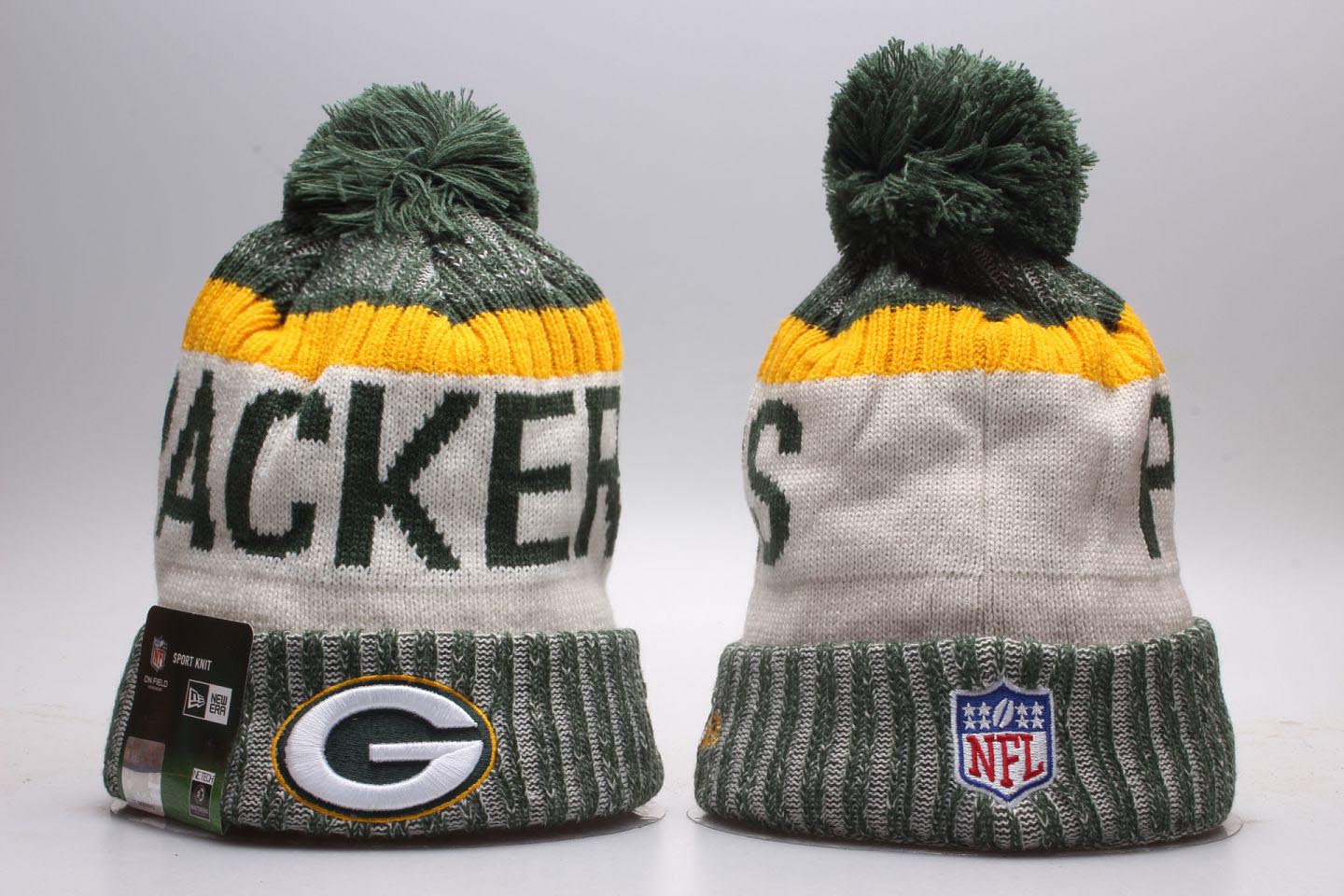 Packers Team Logo Green Wordmark Cuffed Pom Knit Hat YP