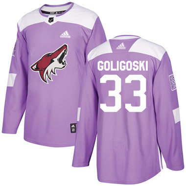 Adidas Coyotes #33 Alex Goligoski Purple Authentic Fights Cancer Stitched NHL Jersey