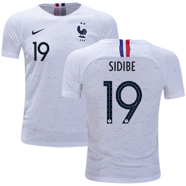 France #19 Sidibe Away Kid Soccer Country Jersey