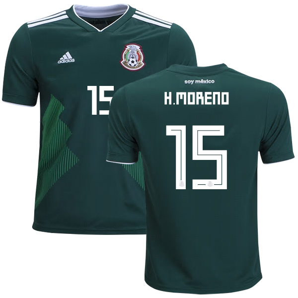 Mexico #15 H.Moreno Home Kid Soccer Country Jersey