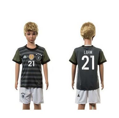 Germany #21 Lahm Away Kid Soccer Country Jersey