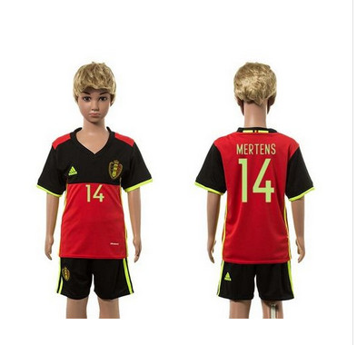 Belgium #15 Denayer Red Home Kid Soccer Country Jersey-4873