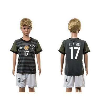 Germany #17 Boateng Away Kid Soccer Country Jersey
