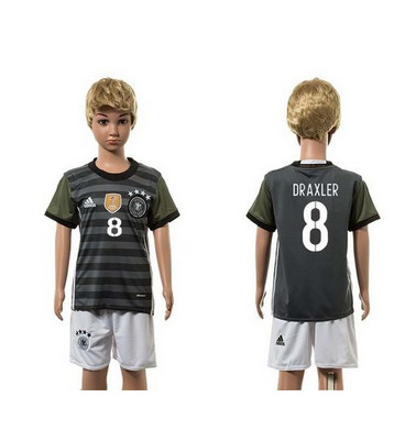 Germany #8 Draxler Away Kid Soccer Country Jersey