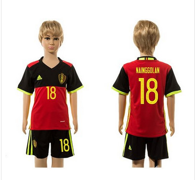 Belgium #18 Nainggolan Red Home Kid Soccer Country Jersey