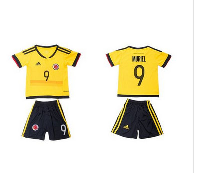 Colombia #9 Muriel Home Kid Soccer Country Jersey