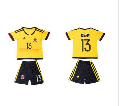 Colombia #13 Guarin Home Kid Soccer Country Jersey