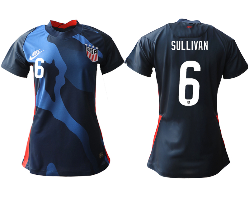 Womens USA #6 Sullivan Away Jersey