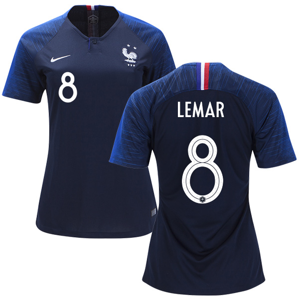 Women's France #8 Lemar Home Soccer Country Jersey