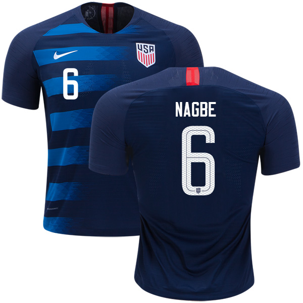 Women's USA #6 Nagbe Away Soccer Country Jersey