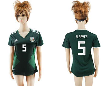 Women's Mexico #5 A.Reyes Home Soccer Country Jersey