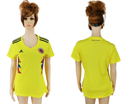 Women's Colombia Blank Home Soccer Country Jersey