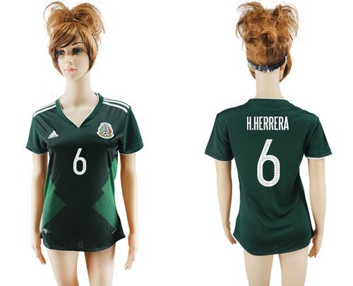 Women's Mexico #6 H.Herrera Home Soccer Country Jersey
