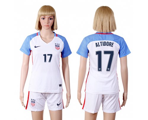 Women's USA #17 Altidore Home(Three Star) Soccer Country Jersey