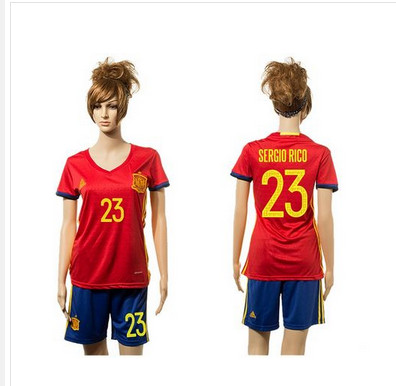 Women's Spain #23 Sergio Rico Red Home Soccer Country Jersey