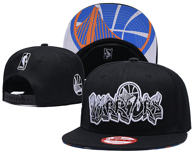 Warriors Team Logo Black Adjustable Hat GS