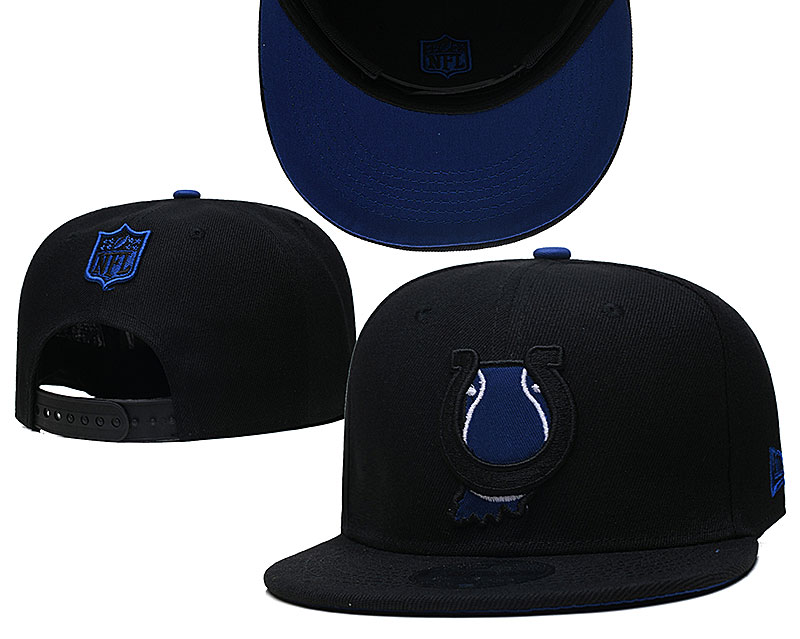 Colts Team Logo Black New Era Adjustable Hat GS