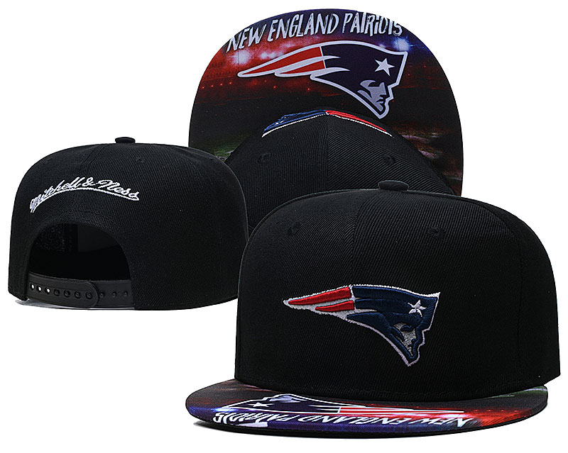 Patriots Team Logo Black Mitchell & Ness Adjustable Hat LH Patriots Team Logo Black Mitchell & Ness Adjustable Hat LH