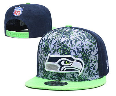 Seahawks Team Logo Navy Fashion Adjustable Hat LH