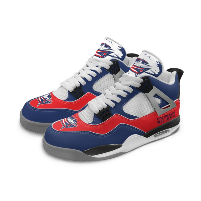 Women's Columbus Blue Jackets Running Weapon Air Jordan 4 Shoes 002
