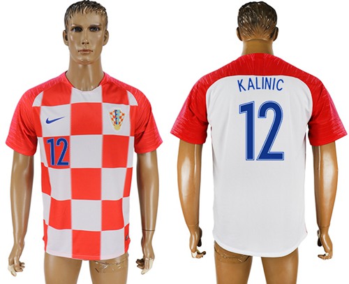Croatia #12 Kalinic Home Soccer Country Jersey