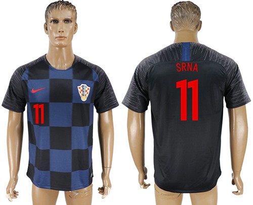 Croatia #11 Srna Away Soccer Country Jersey
