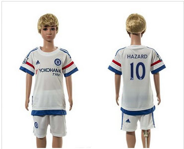 Chelsea #10 Hazard White Away Kid Soccer Club Jersey