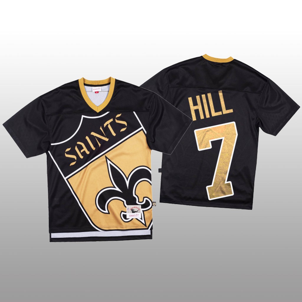 NFL New Orleans Saints #7 Taysom Hill Black Men's Mitchell & Nell Big Face Fashion Limited NFL Jersey NFL New Orleans Saints #7 Taysom Hill Black Men's Mitchell & Nell Big Face Fashion Limited NFL Jersey
