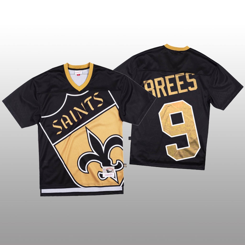 NFL New Orleans Saints #9 Drew Brees Black Men's Mitchell & Nell Big Face Fashion Limited NFL Jersey NFL New Orleans Saints #9 Drew Brees Black Men's Mitchell & Nell Big Face Fashion Limited NFL Jersey