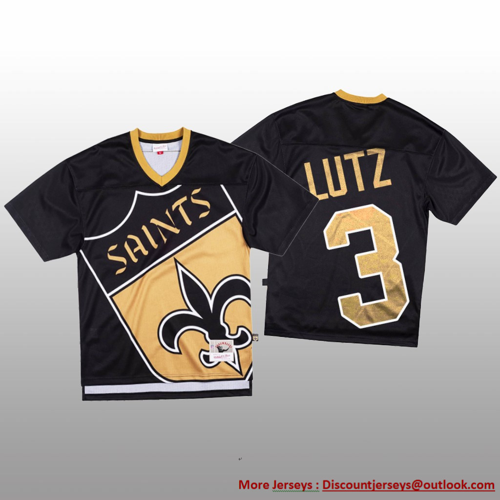 NFL New Orleans Saints #3 Wil Lutz Black Men's Mitchell & Nell Big Face Fashion Limited NFL Jersey NFL New Orleans Saints #3 Wil Lutz Black Men's Mitchell & Nell Big Face Fashion Limited NFL Jersey