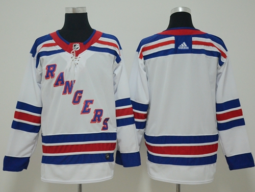 Youth Adidas Rangers Blank White Road Authentic Stitched NHL Jersey