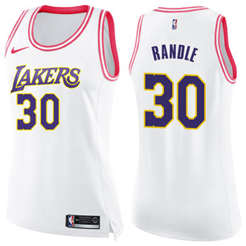 Nike Lakers #30 Julius Randle White Pink Women's NBA Swingman Fashion Jersey