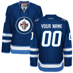 Reebok Winnipeg Jets Womens Custom Premier Home Jersey - Navy Blue